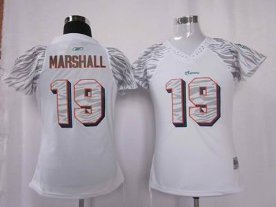 Women Zebra Field Flirt Fashion Miami Dolphins 19 Brandon Marshall Jersey white