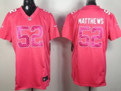 Womens Green Bay Packers 52 Clav Matthews Pink Jerseys