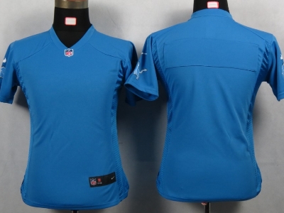 Womens NEW Detroit Lions Blank Blue Portrait Fashion Game Jerseys