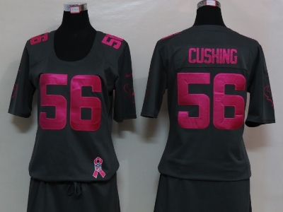 Womens NEW Houston Texans 56 Cushing Elite breast Cancer Awareness Dark grey Jersey Womens NEW Houston Texans 56 Cushing Elite breast Cancer Awareness Dark grey Jersey