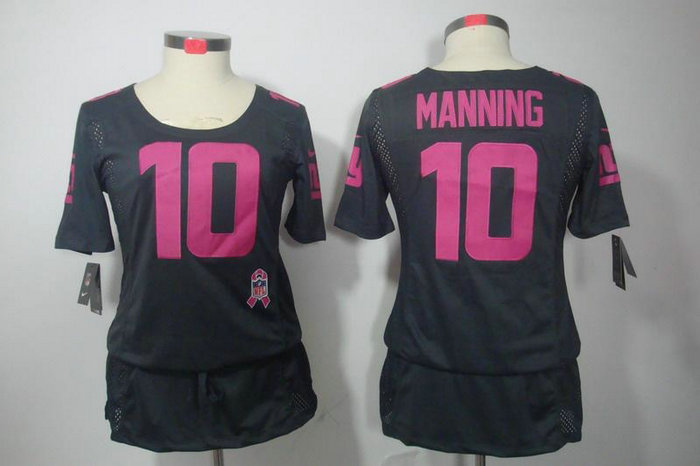 Womens NEW New York Giants 10 Eli Manning breast Cancer Awareness Dark grey Jerseys Womens NEW New York Giants 10 Eli Manning breast Cancer Awareness Dark grey Jerseys