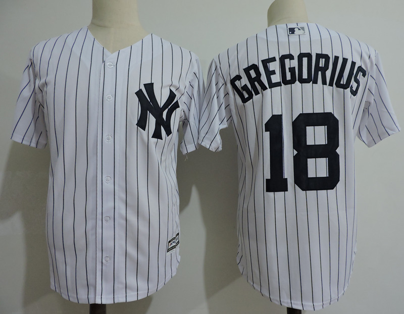 Yankees #18 Didi Gregorius White Cool Base Jersey