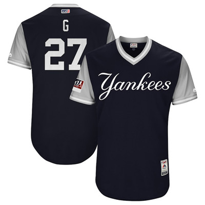 Yankees #27 Giancarlo Stanton G Navy 2018 Players' Weekend Authentic Team Jersey