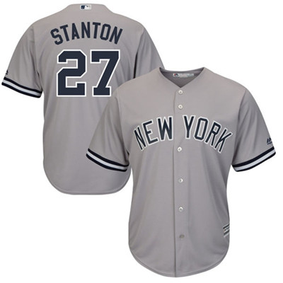Yankees #27 Giancarlo Stanton Grey Cool Base Stitched Youth MLB Jersey Yankees #27 Giancarlo Stanton Grey Cool Base Stitched Youth MLB Jersey