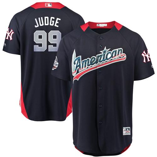 Yankees #99 Aaron Judge Navy Blue 2018 All-Star American League Stitched Baseball Jersey Yankees #99 Aaron Judge Navy Blue 2018 All-Star American League Stitched Baseball Jersey