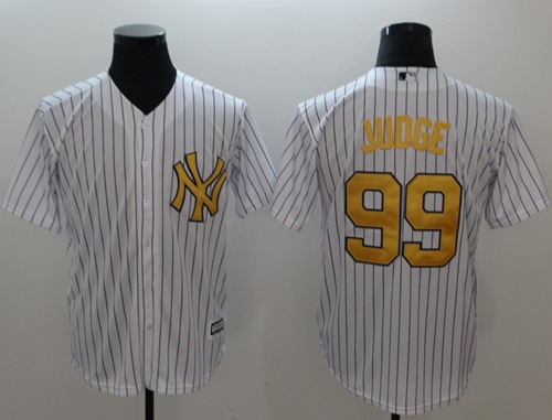 Yankees #99 Aaron Judge White Gold No. New Cool Base Stitched Baseball Jersey Yankees #99 Aaron Judge White Gold No. New Cool Base Stitched Baseball Jersey