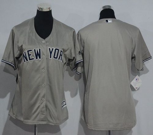 Yankees Blank Grey Women's Road Stitched MLB Jersey Yankees Blank Grey Women's Road Stitched MLB Jersey