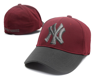 Yankees Team Logo Wine Peaked Adjustable Hat SG Yankees Team Logo Wine Peaked Adjustable Hat SG