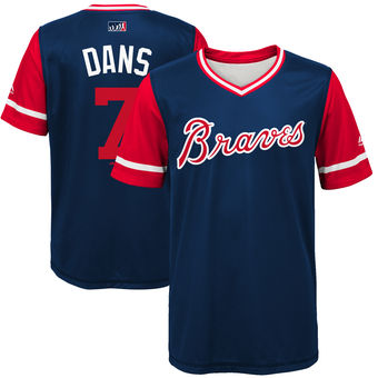 Youth Atlanta Braves Dansby Swanson Dans Majestic Navy 2017 Players Weekend Jersey