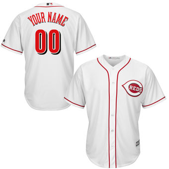 Youth Cincinnati Reds Majestic White Home Custom Cool Base Jersey Youth Cincinnati Reds Majestic White Home Custom Cool Base Jersey
