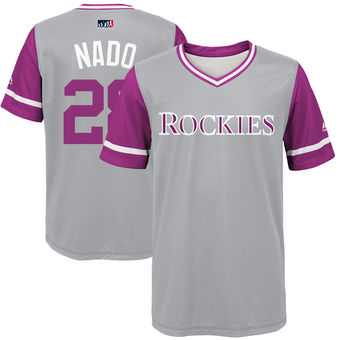 Youth Colorado Rockies Nolan Arenado Nado Majestic Gray 2017 Players Weekend Jersey