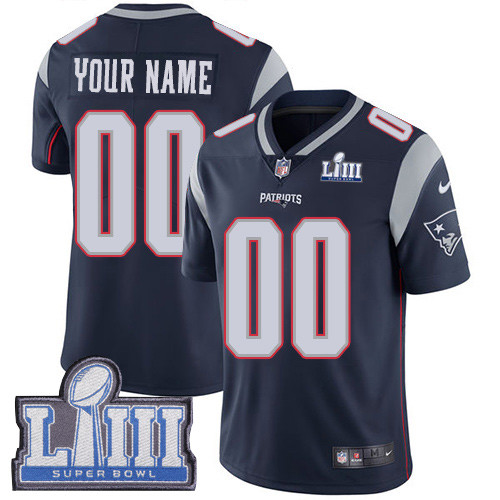 Youth Customized New England Patriots Vapor Untouchable Super Bowl LIII Bound Limited Navy Blue Nike NFL Home Jersey Youth Customized New England Patriots Vapor Untouchable Super Bowl LIII Bound Limited Navy Blue Nike NFL Home Jersey