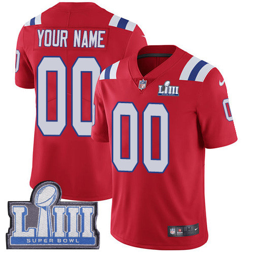 Youth Customized New England Patriots Vapor Untouchable Super Bowl LIII Bound Limited Red Nike NFL Alternate Jersey Youth Customized New England Patriots Vapor Untouchable Super Bowl LIII Bound Limited Red Nike NFL Alternate Jersey