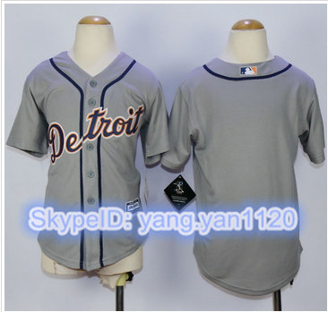 Youth Detroit Tigers Blank Grey Cool Base Stitched MLB Jersey