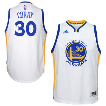 Youth Golden State Warriors Stephen Curry adidas White 2014-15 New Swingman Home Jersey