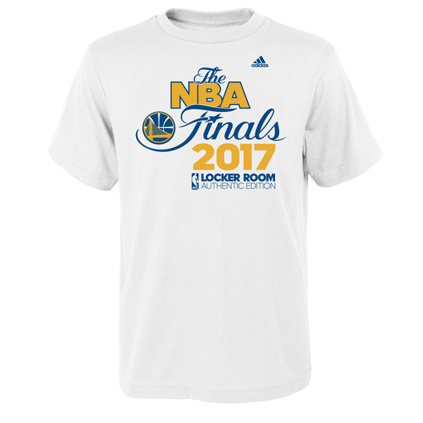 Youth Golden State Warriors adidas White 2017 Western Conference Champions Locker Room T-Shirt