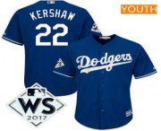 Youth Los Angeles Dodgers Clayton Kershaw Majestic Royal 2017 World Series Patch Cool Base Player Jersey Youth Los Angeles Dodgers Clayton Kershaw Majestic Royal 2017 World Series Patch Cool Base Player Jersey