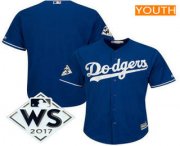 Youth Los Angeles Dodgers Majestic Royal 2017 World Series Patch Cool Base Team