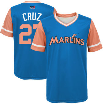 Youth Miami Marlins Giancarlo Stanton Cruz Majestic Orange 2017 Players Weekend Jersey