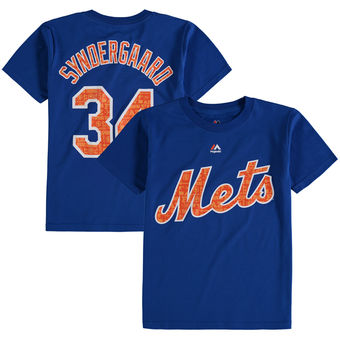Youth New York Mets Noah Syndergaard Majestic Royal 2017 Spring Training Name & Number T-Shirt