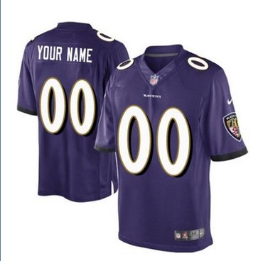 Youth Nike Baltimore Ravens Customized Elite Purple Team Color NFL Jersey