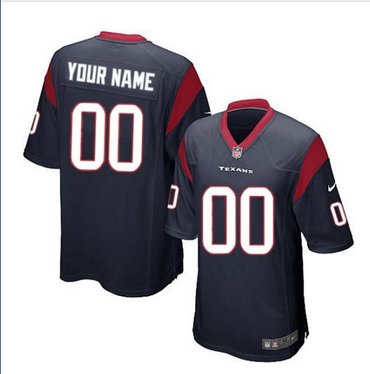 Youth Nike Houston Texans Customized Elite Navy Blue Team Color NFL Jersey