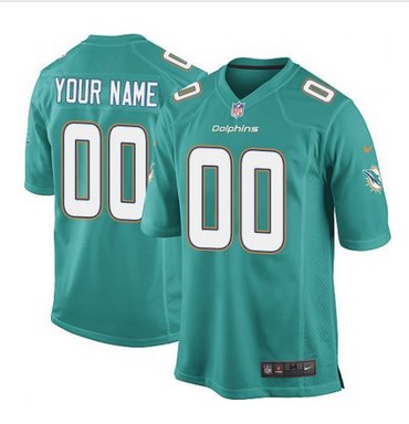 Youth Nike Miami Dolphins Customized Elite Aqua Green Team Color NFL Jersey