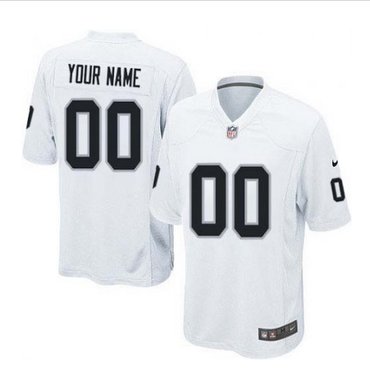Youth Nike Oakland Raiders Customized Elite White NFL Jersey