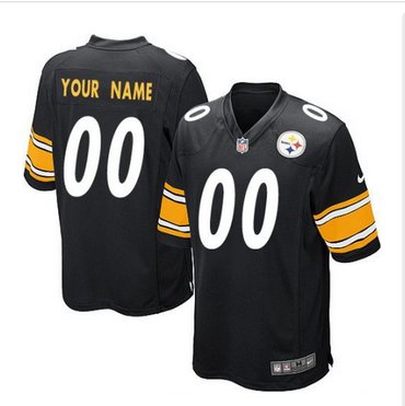 Youth Nike Pittsburgh Steelers Customized Elite Black Team Color NFL Jersey