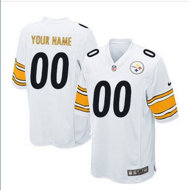 Youth Nike Pittsburgh Steelers Customized Elite White NFL Jersey