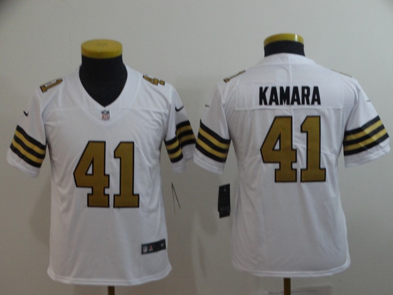 Youth Nike Saints 41 Alvin Kamara White Youth Color Rush Limited Jersey Youth Nike Saints 41 Alvin Kamara White Youth Color Rush Limited Jersey