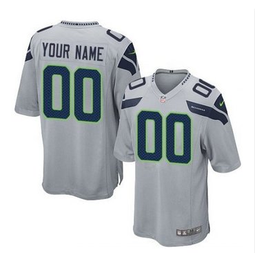 Youth Nike Seattle Seahawks Customized Elite Grey Alternate NFL Jersey