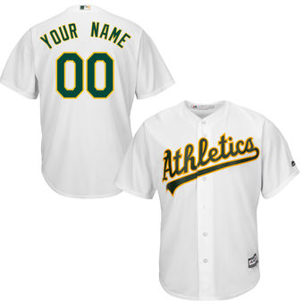 Youth Oakland Athletics Majestic White Custom Cool Base Jersey