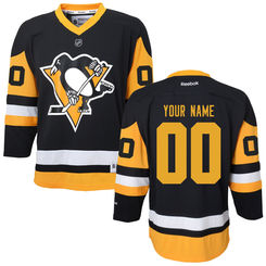 Youth Pittsburgh Penguins Reebok Black Replica Alternate Custom Jersey