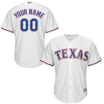 Youth Texas Rangers Majestic White Custom Cool Base Jersey Youth Texas Rangers Majestic White Custom Cool Base Jersey