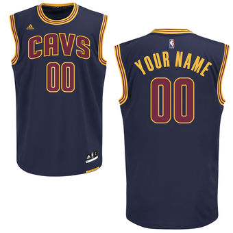 adidas Cleveland Cavaliers Mens Custom Alternate Jersey - Navy Blue