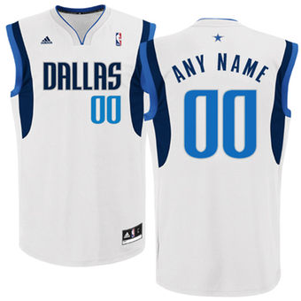 adidas Dallas Mavericks Custom Replica Basketball Jersey - White