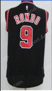 chicago bulls #9 rajon rondo Black NBA jersey