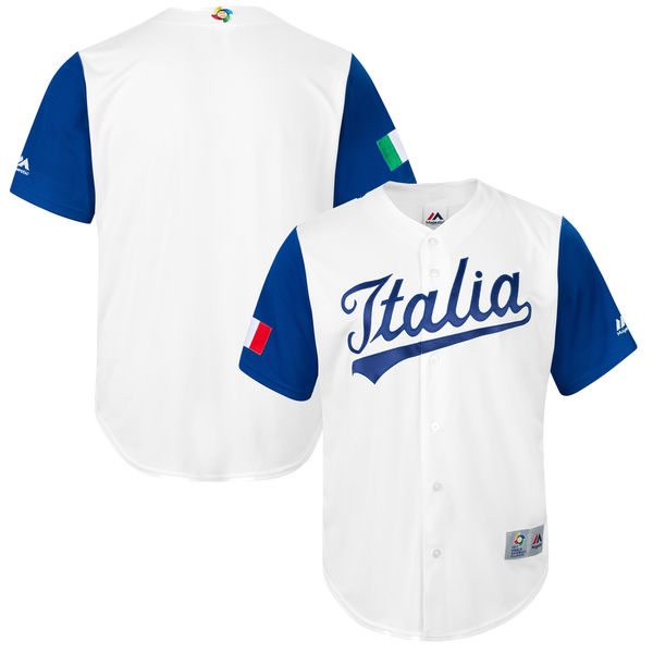 Team Italy Blank 2017 World Baseball Classic Authentic Customized Stitched MLB Jersey