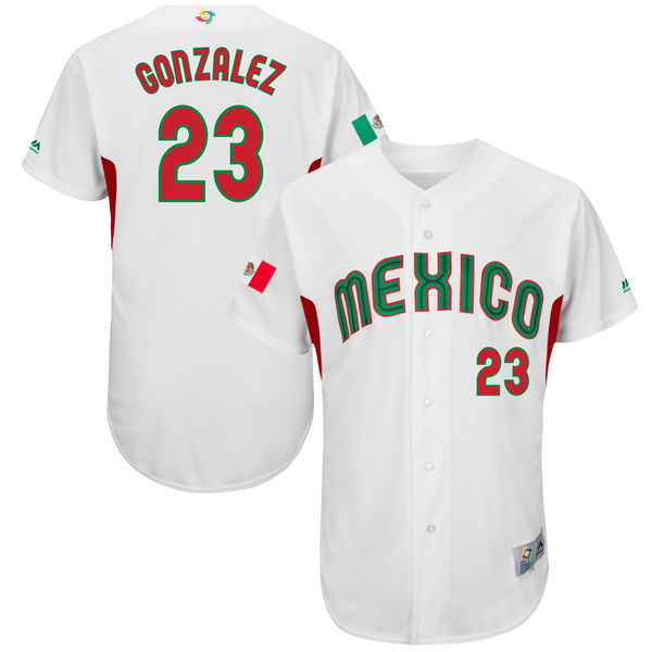 Team Mexico #23 Adrian Gonzalez White 2017 World Baseball Classic Authentic Stitched MLB Jersey Team Mexico #23 Adrian Gonzalez White 2017 World Baseball Classic Authentic Stitched MLB Jersey