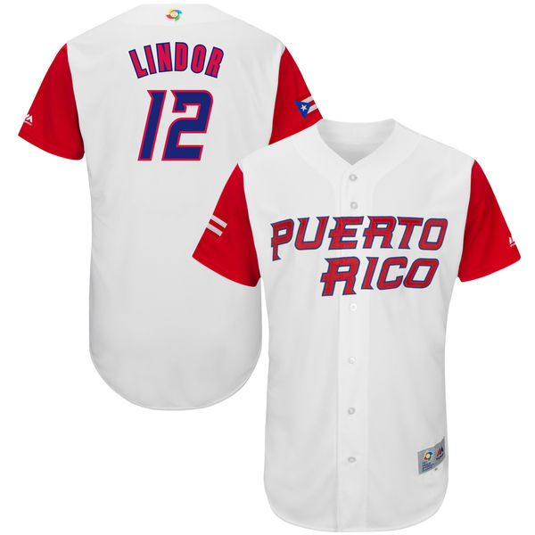 Team Puerto Rico #12 Francisco Lindor 2017 World Baseball Classic Authentic Customized Stitched MLB Jersey Team Puerto Rico #12 Francisco Lindor 2017 World Baseball Classic Authentic Customized Stitched MLB Jersey