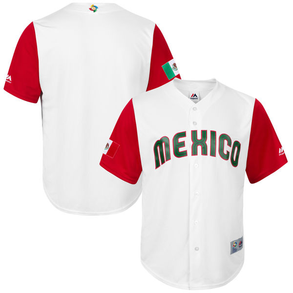 Team Mexico Blank 2017 World Baseball Classic Authentic Customized Stitched MLB Jersey