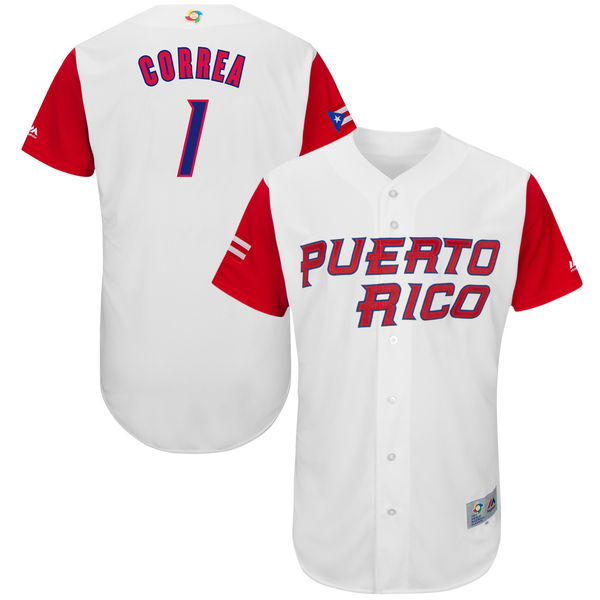 Team Puerto Rico #9 Javier Baez 2017 World Baseball Classic Authentic Customized Stitched MLB Jersey