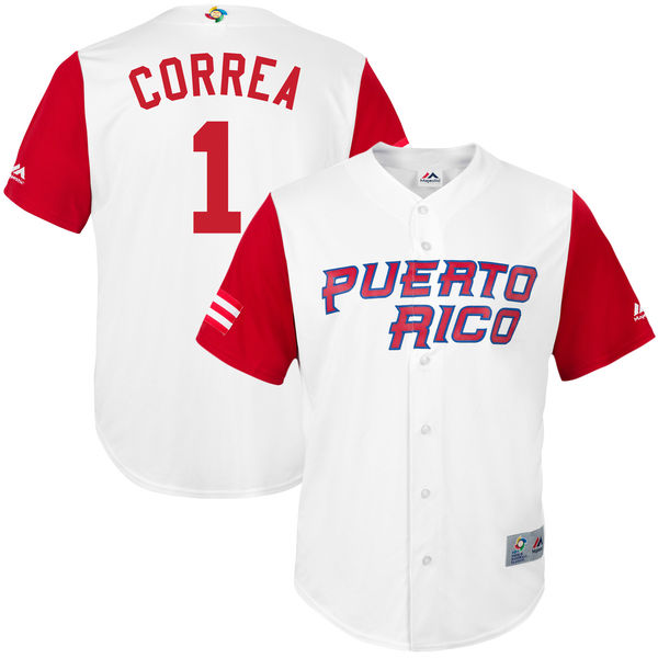 Team Puerto Rico #9 Javier Baez 2017 World Baseball Classic Authentic Customized Stitched MLB Jersey