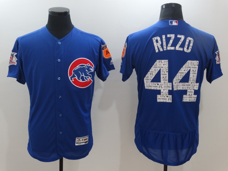 Men's Chicago Cubs #44 Anthony Rizzo Majestic Royal 2017 Spring Training FlexBase Player Jersey