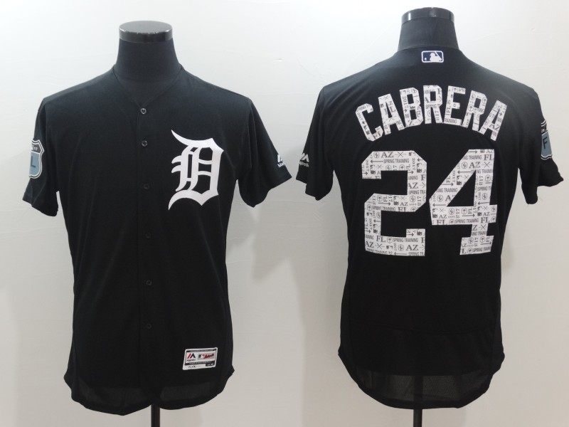 Men's Detroit Tigers Miguel Cabrera Majestic Navy 2017 Spring Training FlexBase Player Jersey
