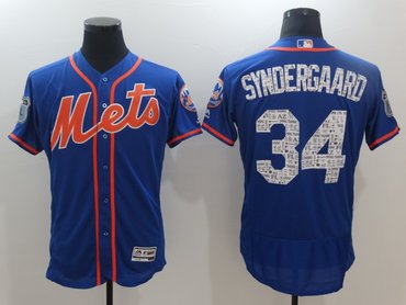 Men's New York Mets Noah Syndergaard Majestic Royal 2017 Spring Training Cool Base Player Jersey