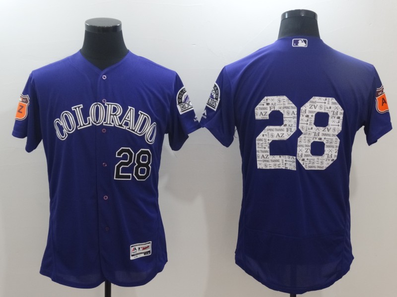 Men's Colorado Rockies Nolan Arenado Majestic Purple 2017 Spring Training Authentic FlexBase Player Jersey