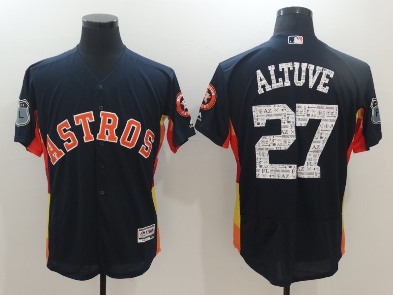 Men's Houston Astros Jose Altuve Majestic Navy 2017 Spring Training FlexBase Player Jersey