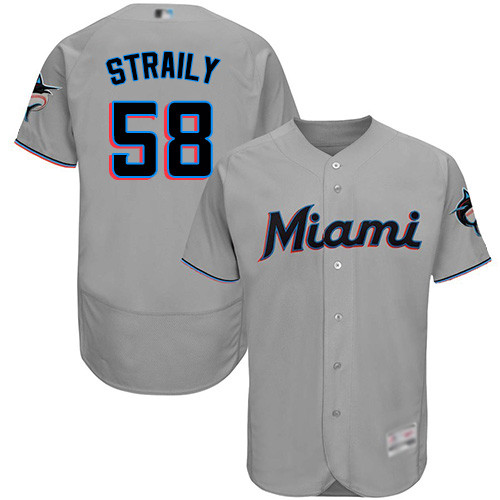 marlins #58 Dan Straily Grey Flexbase Authentic Collection Stitched Baseball Jersey marlins #58 Dan Straily Grey Flexbase Authentic Collection Stitched Baseball Jersey